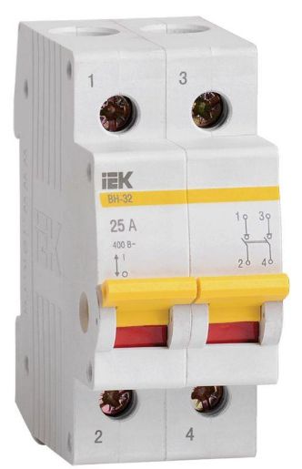 Изображение Выключатель нагрузки ВН-32 25А/2П IEK MNV10-2-025