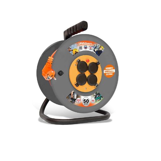 Изображение Удлинитель на катушке 4х50м с заземл. 16А IP44 ВЕМ-250 ПВС 3х2.5 термозащита UNIVersal 9634209