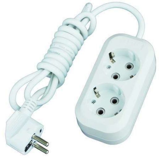 Изображение Удлинитель 2х2м с заземл. 16А IP20 Е-302 ПВС 3х1 АБС-пластик UNIVersal 9631972