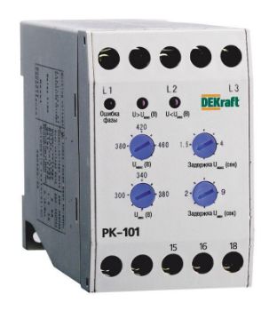 Изображение Реле контроля фаз РК-101 380В тип 01 DEKraft 23300DEK