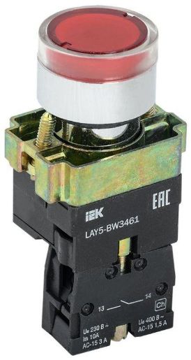 Изображение Кнопка LAY5-BW3461 с подсветкой красн. 1з IEK BBT50-BW-K04