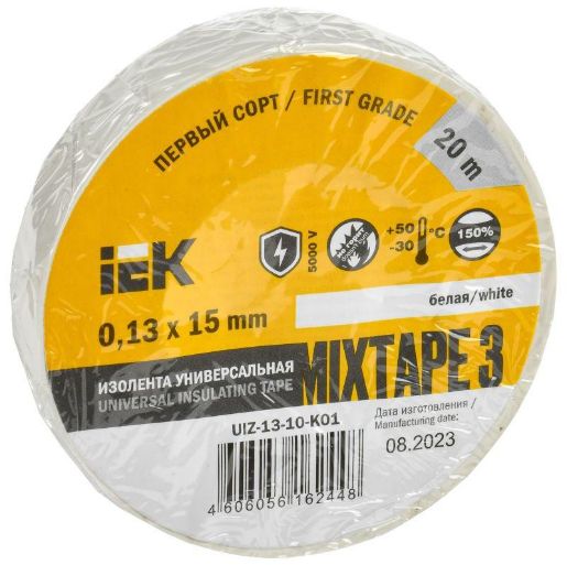 Изображение Изолента ПВХ 0.13х15мм (рул.20м) бел. IEK UIZ-13-10-K01