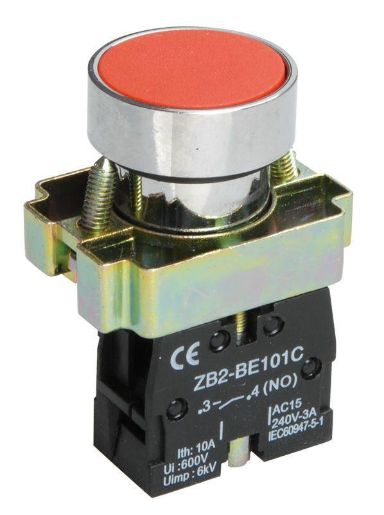Изображение Кнопка LAY5-BA42 без подсветки красн. 1р IEK BBT61-BA-K04