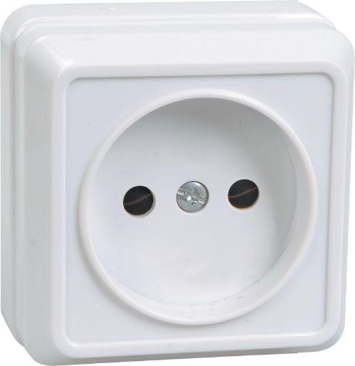 Изображение Розетка 1-м ОП Октава 10А IP20 без заземл. бел. IEK ERO10-K01-10-DC