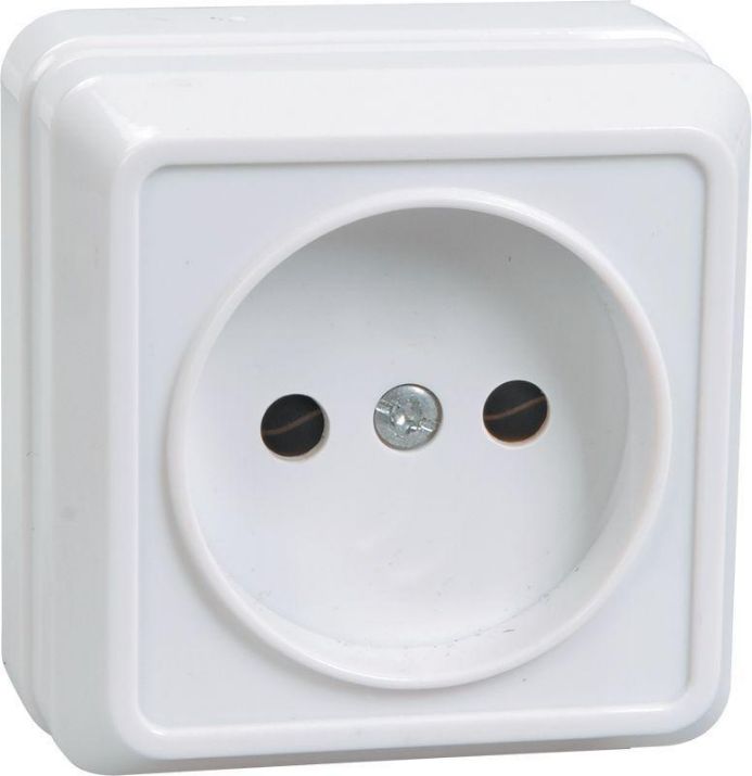Изображение Розетка 1-м ОП Октава 10А IP20 без заземл. бел. IEK ERO10-K01-10-DC