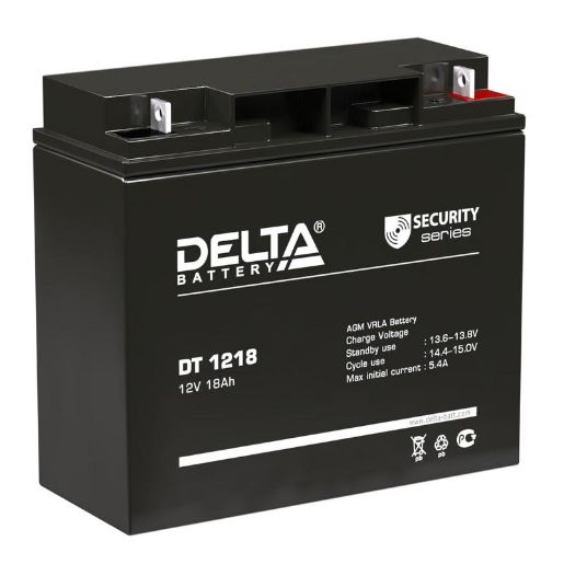 Изображение Аккумулятор ОПС 12В 18А.ч Delta DT 1218