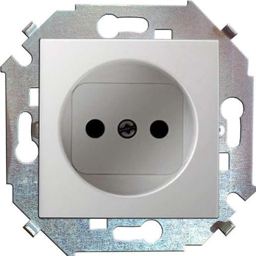 Изображение Розетка 1-м СП Simon15 16А IP20 250В без заземл. винт. клеммы механизм бел. Simon 1591431-030