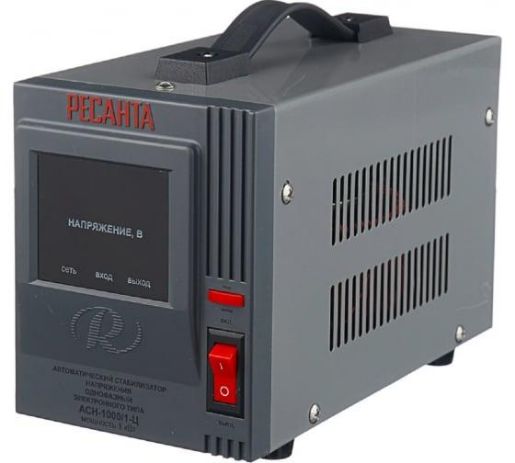 Изображение Стабилизатор напряжения АСН-1000/1-Ц 1ф 1кВт IP20 релейный Ресанта 63/6/2