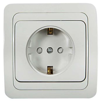 Изображение Розетка 1-м CLASSICO защ. шторки с заземл. 2028x бел. ASD / IN HOME 4690612000978