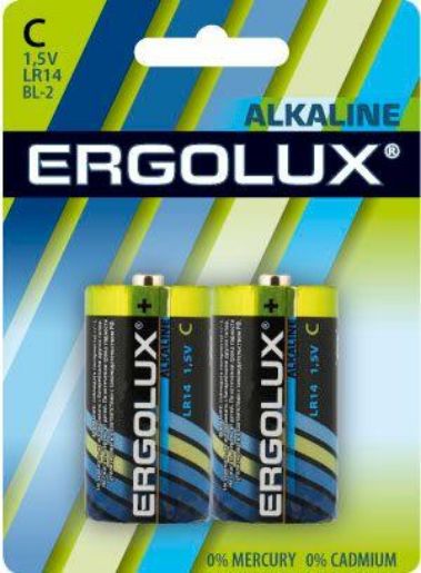 Изображение Элемент питания алкалиновый C/LR14 1.5В Alkaline BL-2 (блист.2шт) Ergolux 11751
