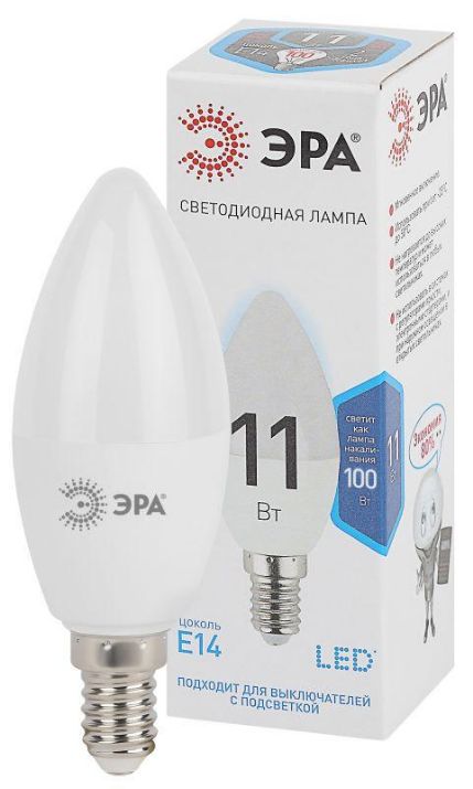 Изображение Лампа светодиодная B35-11w-840-E14 свеча 880лм ЭРА Б0032982