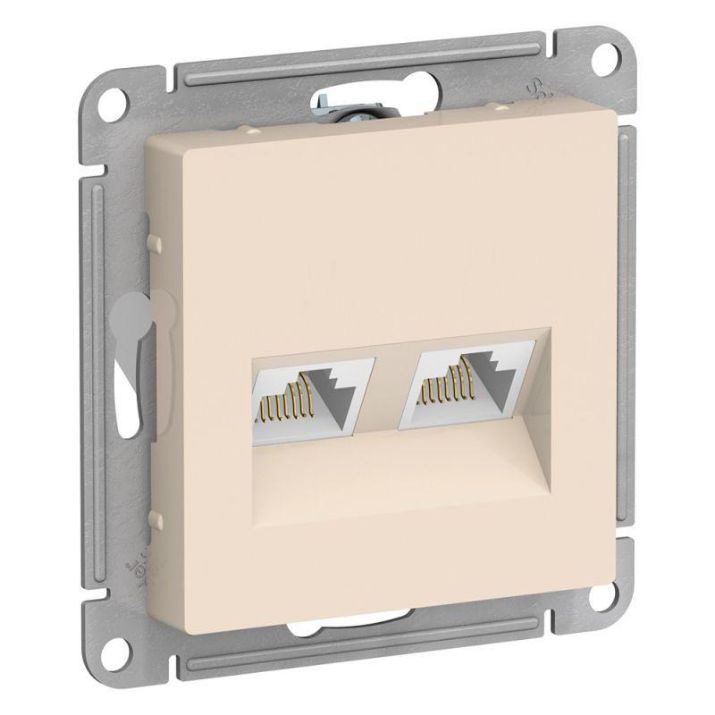Изображение Розетка компьютерная 2-м AtlasDesign RJ45 кат.5E механизм беж. SE ATN000285