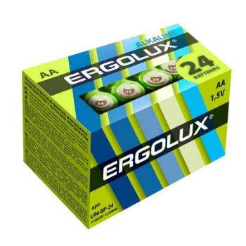 Изображение Элемент питания алкалиновый AA/LR6 1.5В Alkaline BP-24 (уп.24шт) Ergolux 14212