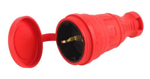 Изображение Разъем каучуковый R8-RED-IP44 с/з прямой 16А IP44 красн. Эра Б0044548