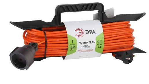 Изображение Удлинитель-шнур на рамке 1х20м без заземл. 6А IP20 UFx-1-2х0.75-20m ПВС 2х0.75 Эра Б0046821