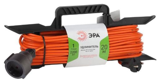 Изображение Удлинитель-шнур на рамке 1х20м без заземл. 10А IP20 UFx-1-2х1.0-20m ПВС 2х1 Эра Б0043040
