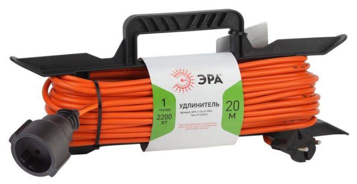 Изображение Удлинитель-шнур на рамке 1х20м без заземл. 10А IP20 UFx-1-2х1.0-20m ПВС 2х1 Эра Б0043040