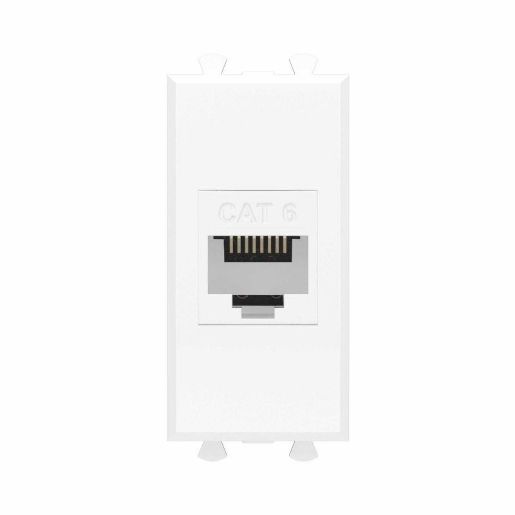 Изображение Розетка компьютерная 1мод. Avanti "Белое облако" RJ45 кат.6 без шторок модульная механизм DKC 4400691