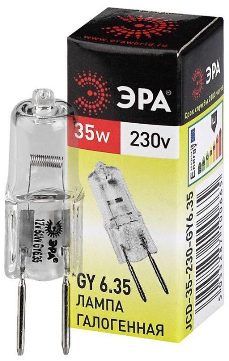 Изображение Лампа галогенная GY6.35-JCD-35W-230V 35Вт капсула GY6.35 230В Эра C0027373