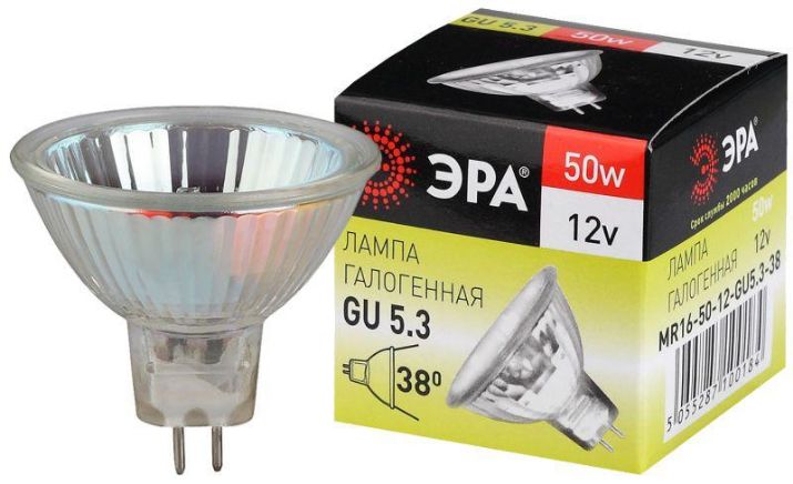 Изображение Лампа галогенная GU5.3-MR16-50W-12V-Cl ЭРА C0027358