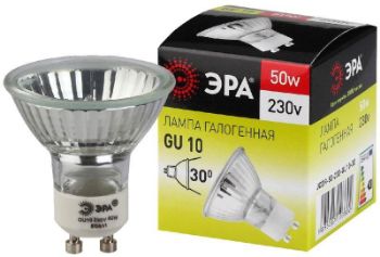 Изображение Лампа галогенная GU10-JCDR (MR16) -50W-230V ЭРА C0027386