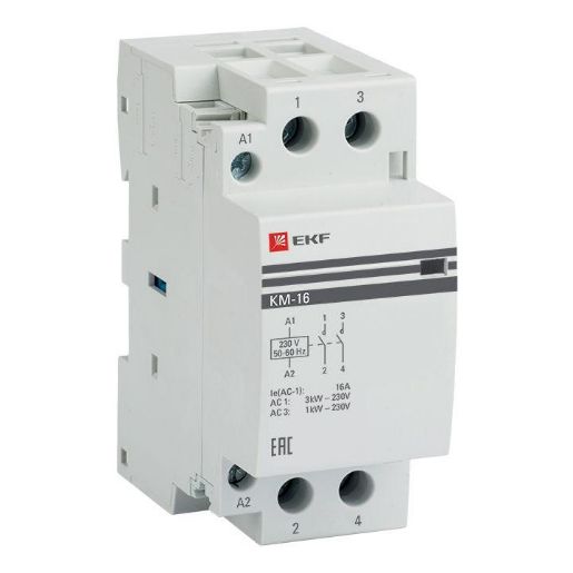 Изображение Контактор модульный КМ 16А 2NО (2 мод.) EKF km-2-16-20