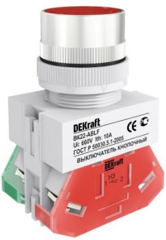 Изображение Выключатель кнопочный ABLF ВК-22 d22мм 220В красн. DEKraft 25014DEK