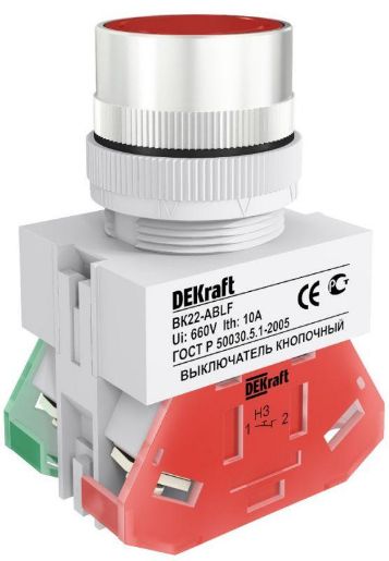 Изображение Выключатель кнопочный ABLF ВК-22 d22мм 220В красн. DEKraft 25014DEK