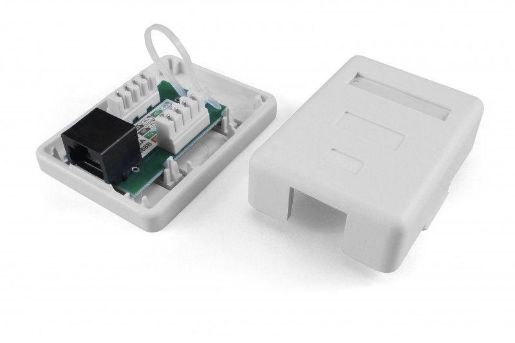 Изображение Розетка компьютерная 1-м ОП Dual IDC SB1-1-8P8C-C6-WH RJ45 (8P8C) кат.6 Hyperline 430232