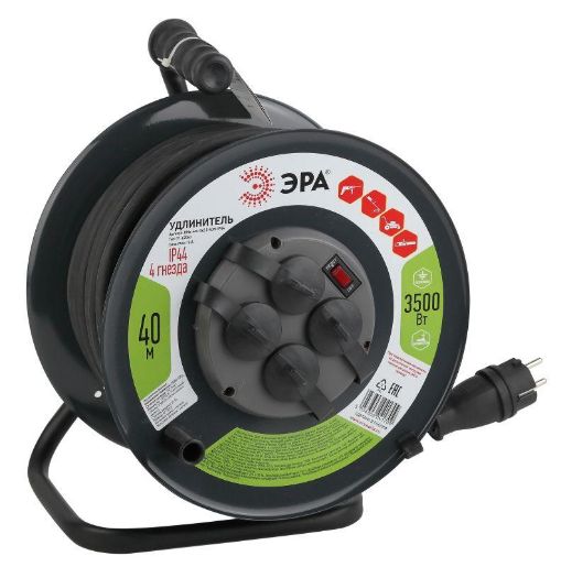 Изображение Удлинитель на метал. катушке 4х40м с заземл. 16А IP44 RMx-4es-3х2.5-40m-IP44(KG) КГ 3х2.5 Эра Б0043059