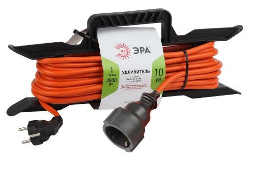 Изображение Удлинитель-шнур на рамке 1х10м с заземл. 16А IP20 UFx-1e-3х1.5-10m ПВС 3х1.5 Эра Б0046828
