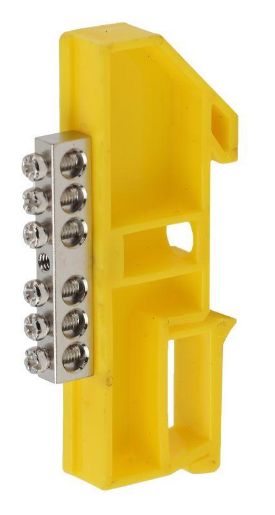 Изображение Шина PE "земля" на на DIN-изол. ШНИ-6х9-6 никелированная Д желт. NO-222-90-1 ЭРА Б0044139