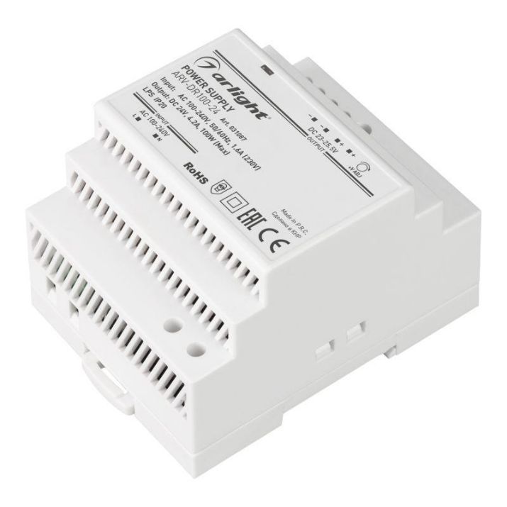 Изображение Блок питания ARV-DR100-24 24В 4.2А 100Вт IP20 DIN-рейка Arlight 031087