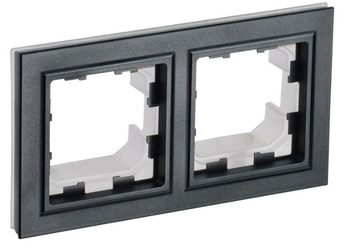 Изображение Рамка 2-м IP44 BRITE РУ-2-БрЧ-44 черн. IEK BR-M22-44-K02
