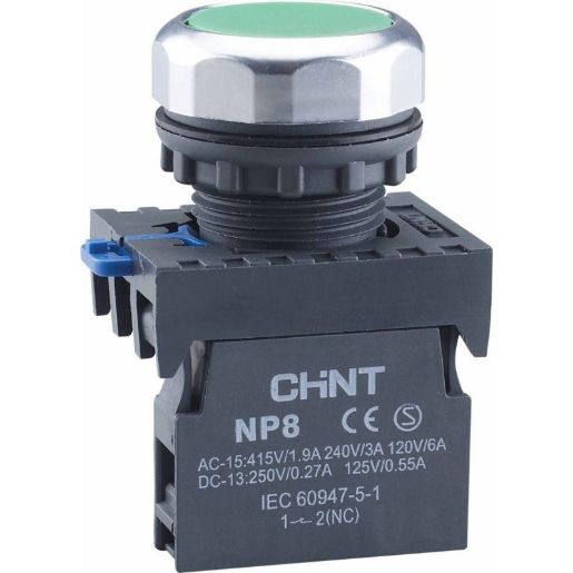 Изображение Кнопка управления NP8-10BND/3 1НО зел. AC 110В-220В(LED) IP65 (R) CHINT 667251