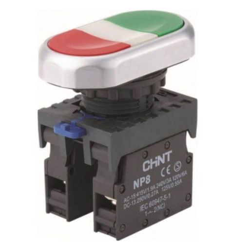 Изображение Кнопка двойная NP8-11S 1НО+1НЗ IP65 (R) CHINT 667178