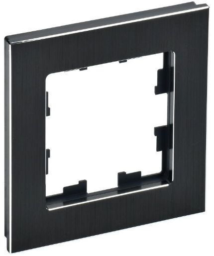 Изображение Рамка 1-м BRITE РУ-1-1-БрЧ металл черн. IEK BR-M12-M-K02