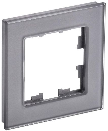 Изображение Рамка 1-м BRITE РУ-1-2-БрСе стекло сер. IEK BR-M12-G-K03