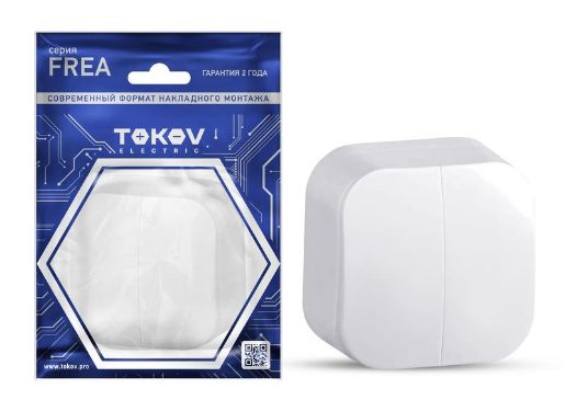 Изображение Выключатель 2-кл. ОП Frea 10А IP20 250В АБС-пластик бел. TOKOV ELECTRIC TKE-FR-V2-C01