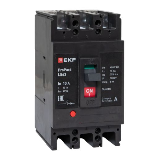 Изображение Выключатель автоматический 3п 10А 15кА LS63 ProPact EKF mccb-63-15-3-10-ls