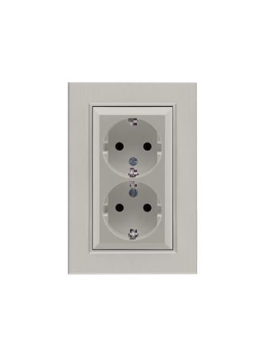 Изображение Розетка 2-я Karea LINE STAR с заземл. жемчуж. Makel 86100082