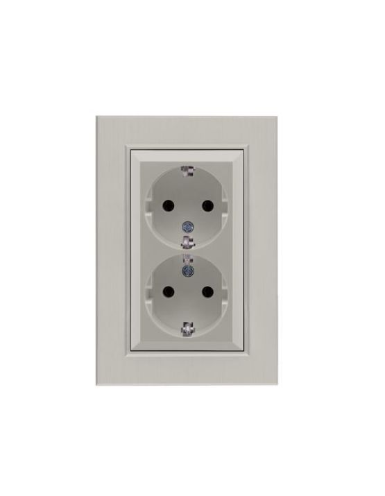 Изображение Розетка 2-я Karea LINE STAR с заземл. жемчуж. Makel 86100082