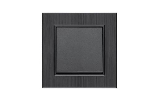 Изображение Выключатель 1-клав. Karea LINE STAR дым. металлик Makel 86050001