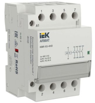 Изображение Контактор модульный KMR 63А 230В AC 4НО ARMAT IEK AR-KMR10-063-40-230