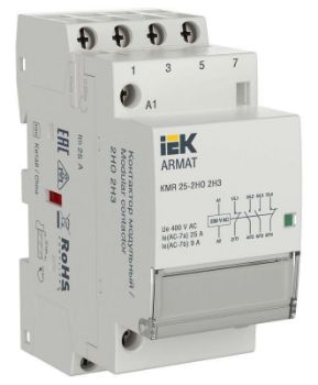 Изображение Контактор модульный KMR 25А 230В AC 2НО 2НЗ ARMAT IEK AR-KMR10-025-22-230