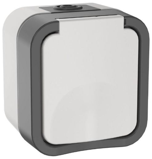 Изображение Розетка 1-м ОП TORS 16А IP55 TS220 с заземл. с крышкой бел. IEK TS-R16-16-55-K41