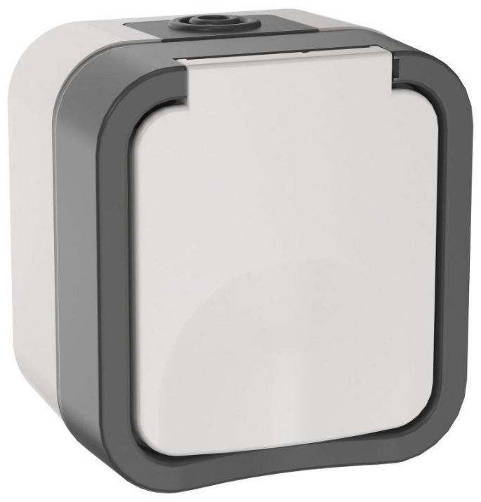 Изображение Розетка 1-м ОП TORS 16А IP55 TS220 с заземл. с крышкой бел. IEK TS-R16-16-55-K41