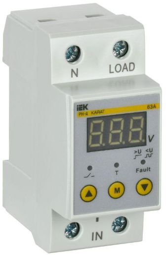 Изображение Реле напряжения РН-д 1ф 36мм 63А IEK IVR21-1-63