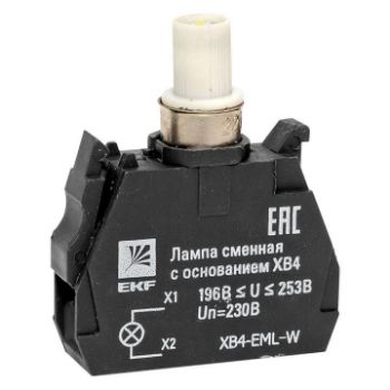 Изображение Лампа сменная с основанием XB4 бел. 230В PROxima EKF XB4-EML-W