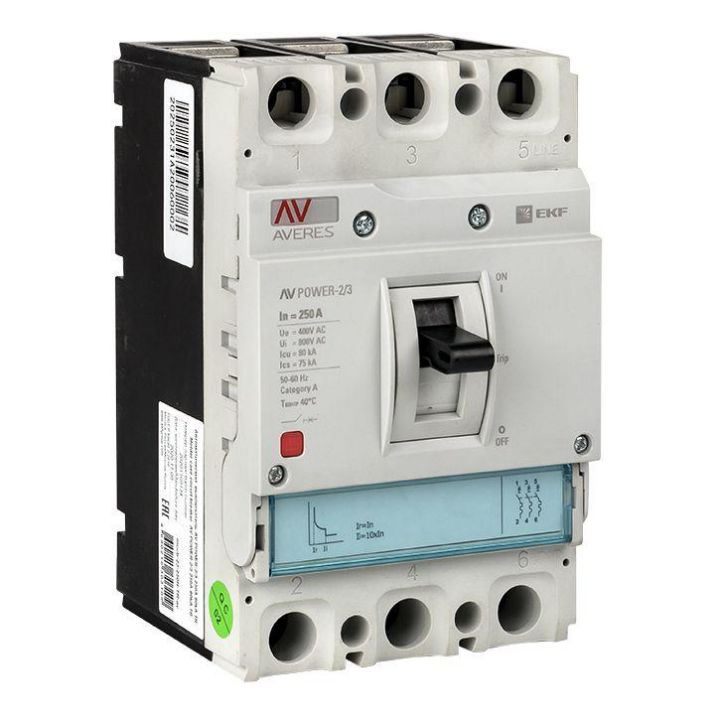 Изображение Выключатель автоматический 3п 250А 35кА AV POWER-2/3 TR AVERES EKF mccb-23-250-TR-av